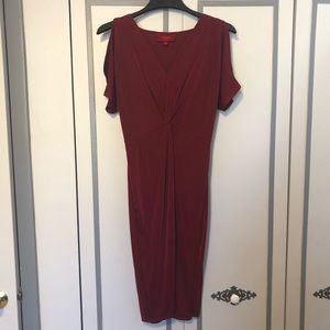 Burgundy Bodycon Midi Dress